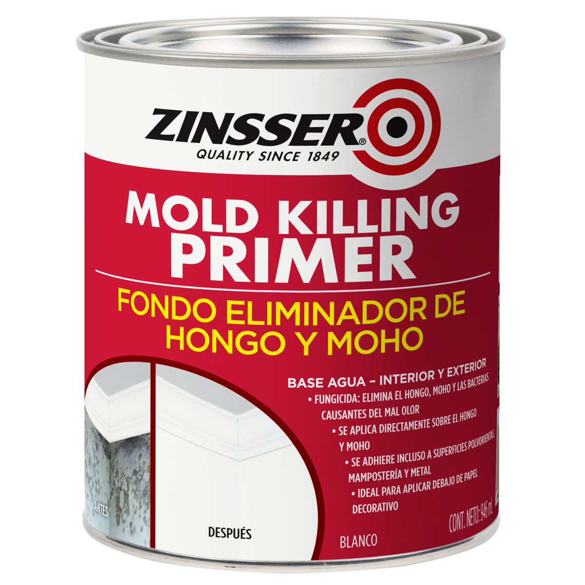 Zinsser Mold Killing Primer - Fundo Eliminador de Fungos e Mofo